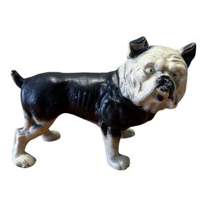 Vintage Cast Iron English Bulldog Bank/Door Stop 5 lbs. (Read)